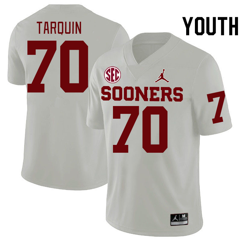 Youth #70 Michael Tarquin Oklahoma Sooners 2024 SEC Conference College Football Jerseys-White